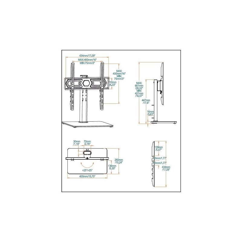 SUPORT LCD 32 - 55 INCH 40 KG EuroGoods Quality