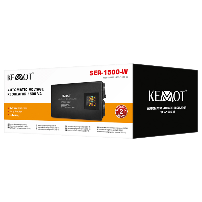 STABILIZATOR TENSIUNE AUTOMAT 1500VA PERETE KEMOT EuroGoods Quality