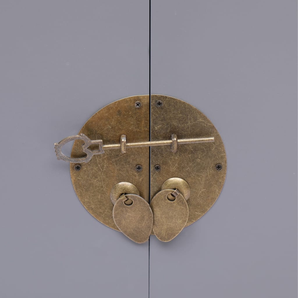 Noptieră, gri, 38 x 28 x 52 cm, lemn de paulownia GartenMobel Dekor