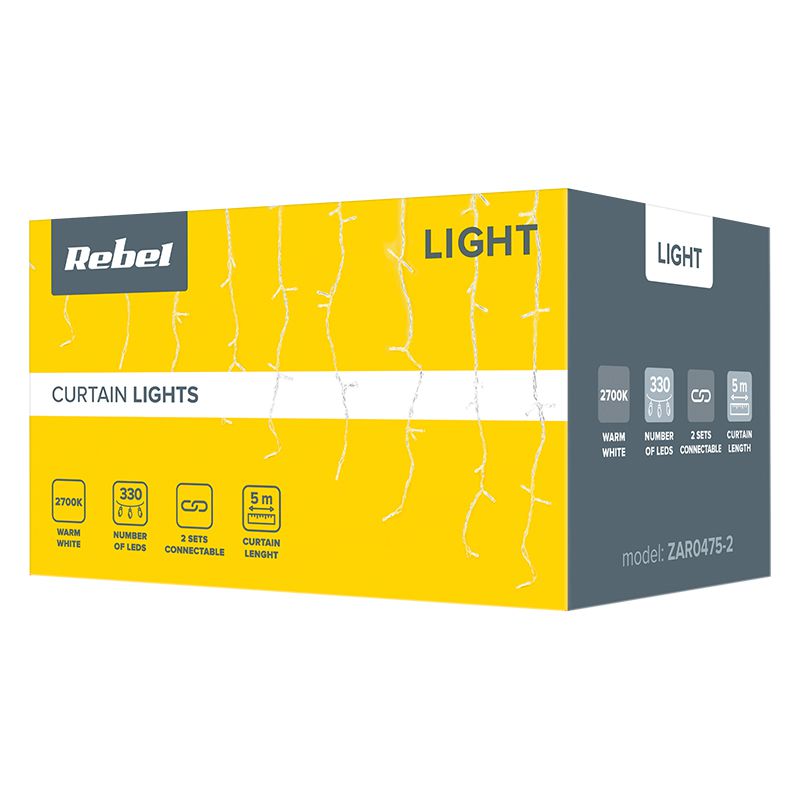 PERDEA 330 LED-URI IP44 ALB CALD 5M REBEL EuroGoods Quality