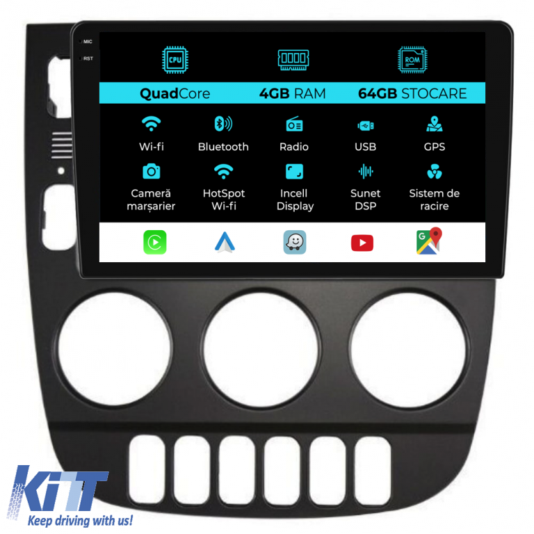 Navigatie Dedicata Mercedes ML W163 (1998-2005),QuadCore, 9Inch, 4Gb Ram, 64Gb Stocare, Carplay Performance AutoTuning