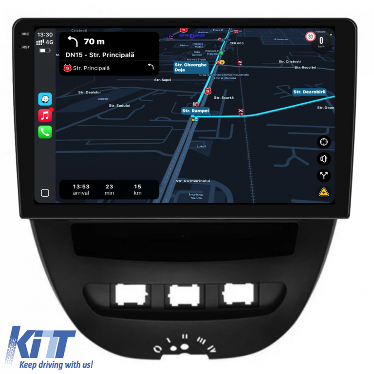 Navigatie Dedicata Peugeot 107 Citroen C1 Toyota Aygo (2005 - 2015),10Inch, 8Gb Ram, 256Gb Stocare, Carplay Performance AutoTuning
