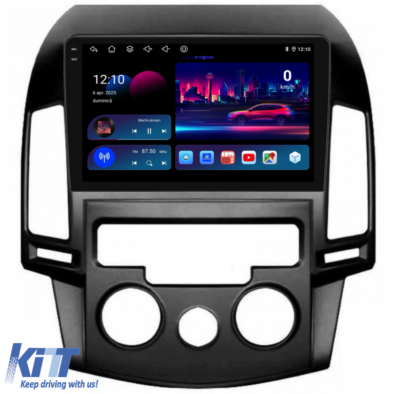 Navigatie Dedicata Hyundai I30 (2007-2012),QuadCore, 9Inch, 4Gb Ram, 64Gb Stocare, Carplay, Clima manuala Performance AutoTuning