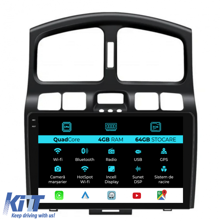 Navigatie Dedicata Hyundai Santa Fe (2000-2006),QuadCore, 9Inch, 4Gb Ram, 64Gb Stocare, Carplay Performance AutoTuning