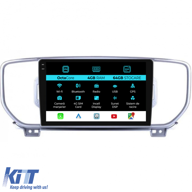 Navigatie Dedicata Kia Sportage (2016-2020), 9Inch, 4Gb Ram, 64Gb Stocare, Carplay Performance AutoTuning