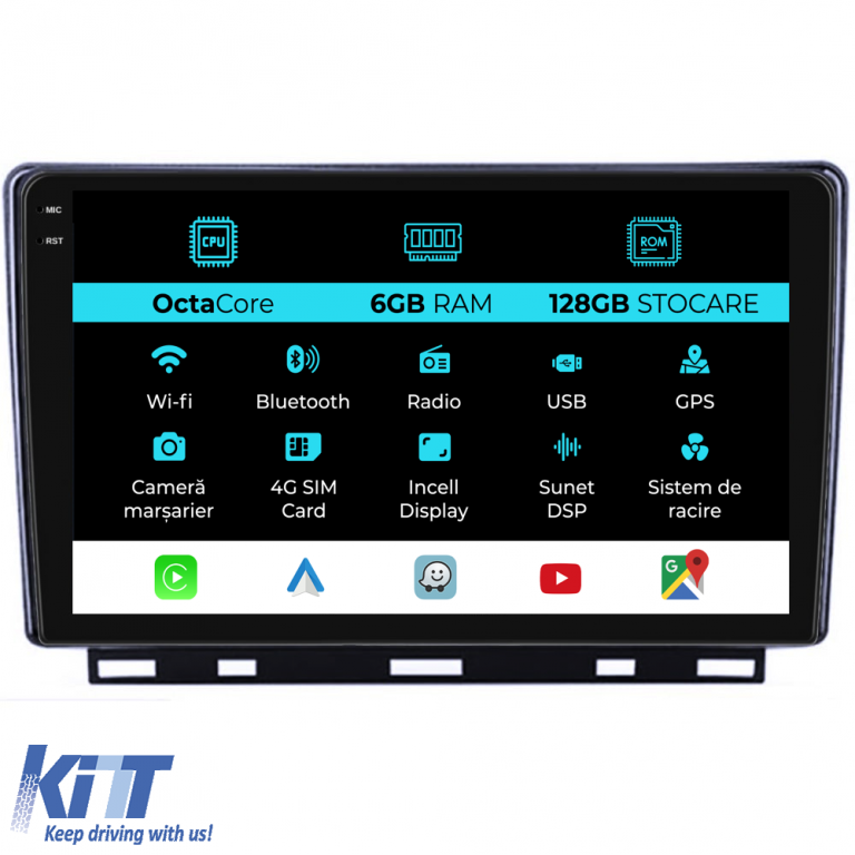 Navigatie Dedicata Renault Clio 5 (2019-2024), 9Inch, 6Gb Ram, 128Gb Stocare, Carplay Performance AutoTuning