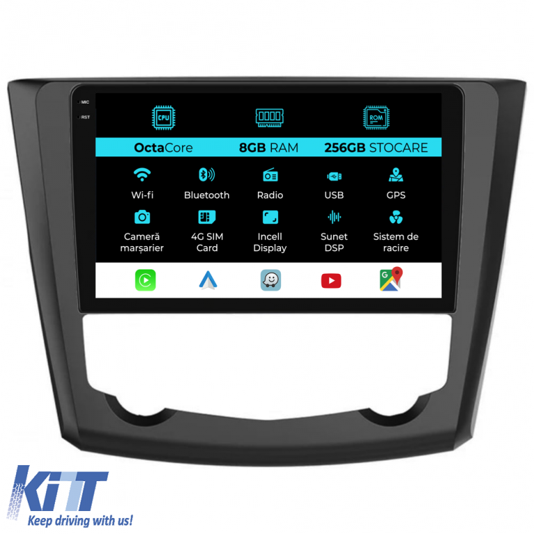 Navigatie Dedicata Renault Kadjar (2015-2019), 9Inch, 8Gb Ram, 256Gb Stocare, Carplay Performance AutoTuning