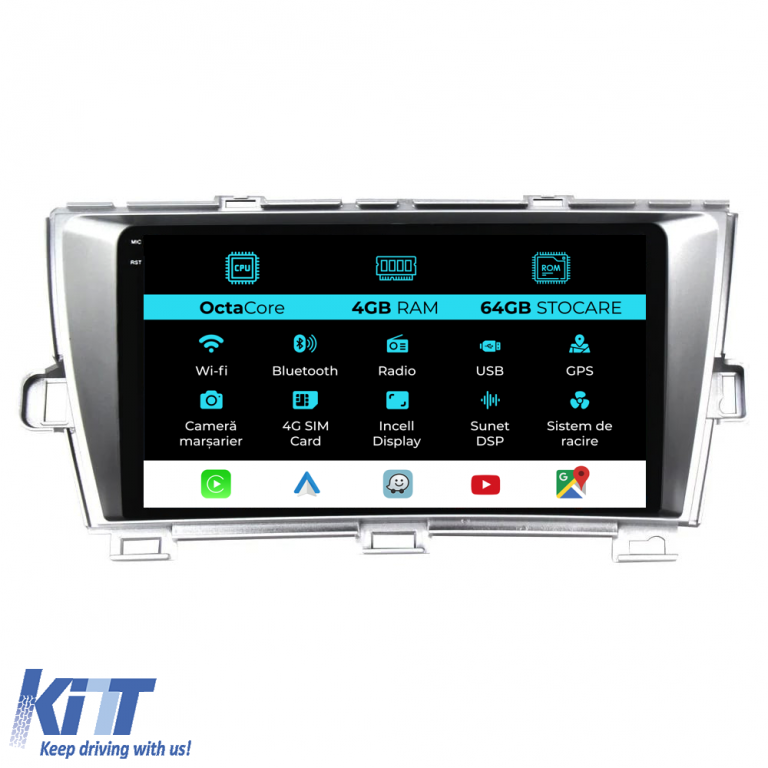 Navigatie Dedicata Toyota Prius W3 (2009-2015), 9Inch, 4Gb Ram, 64Gb Stocare, Carplay Performance AutoTuning
