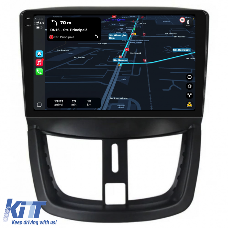 Navigatie Dedicata Peugeot 207 (2006-2015), 9Inch, 4Gb Ram, 64Gb Stocare, Carplay Performance AutoTuning