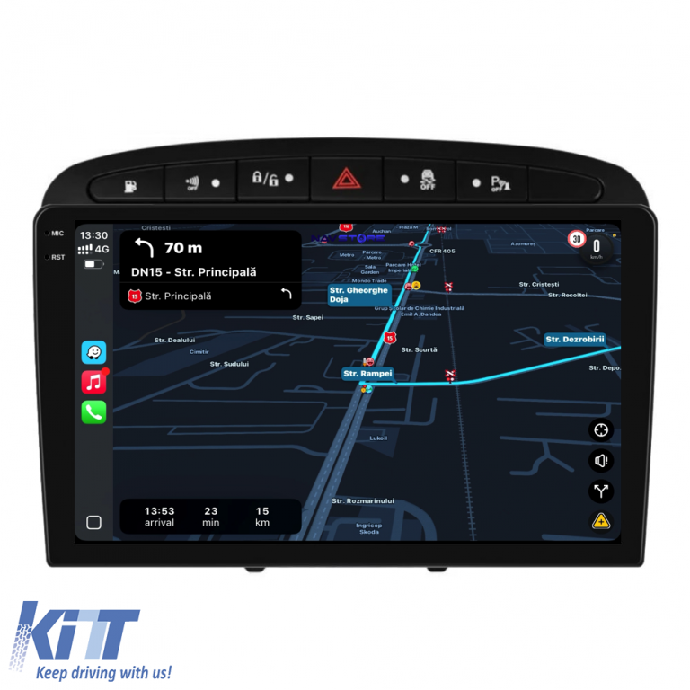 Navigatie Dedicata Peugeot 308 408 (2008-2013), 9Inch, 6Gb Ram, 128Gb Stocare, Carplay Performance AutoTuning