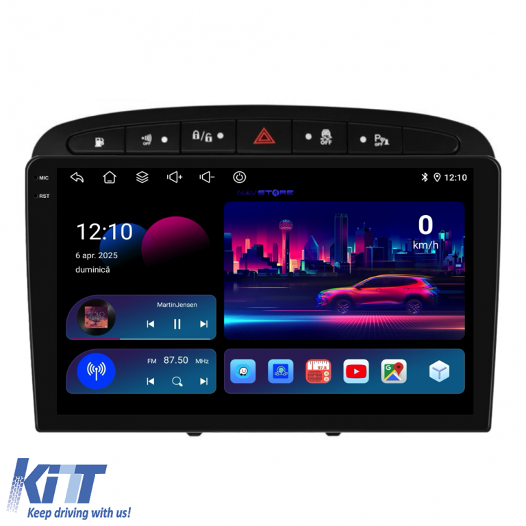 Navigatie Dedicata Peugeot 308 408 (2008-2013),QuadCore, 9Inch, 4Gb Ram, 64Gb Stocare, Carplay Performance AutoTuning