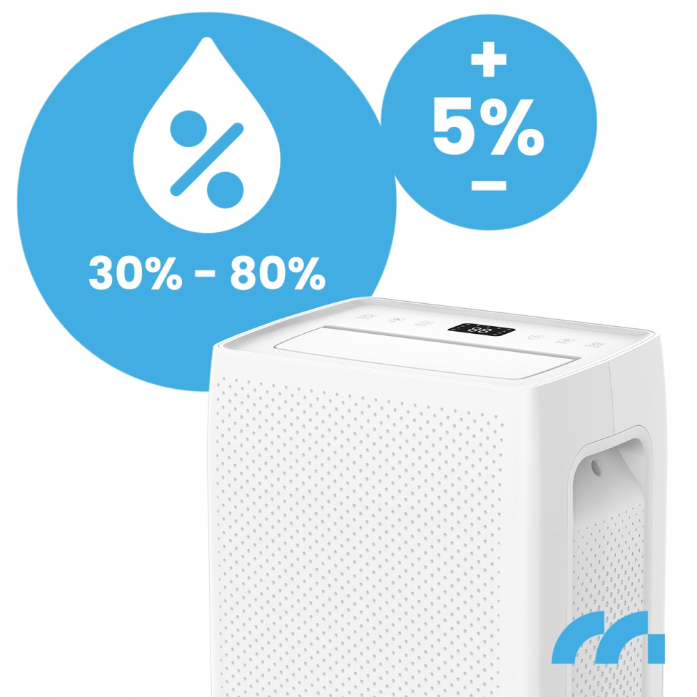 Dezumidificator si Purificator de Aer Wireless 2-in-1, Randament 20L/zi, Putere 330W, Anti-Mucegai, Control din Telefon