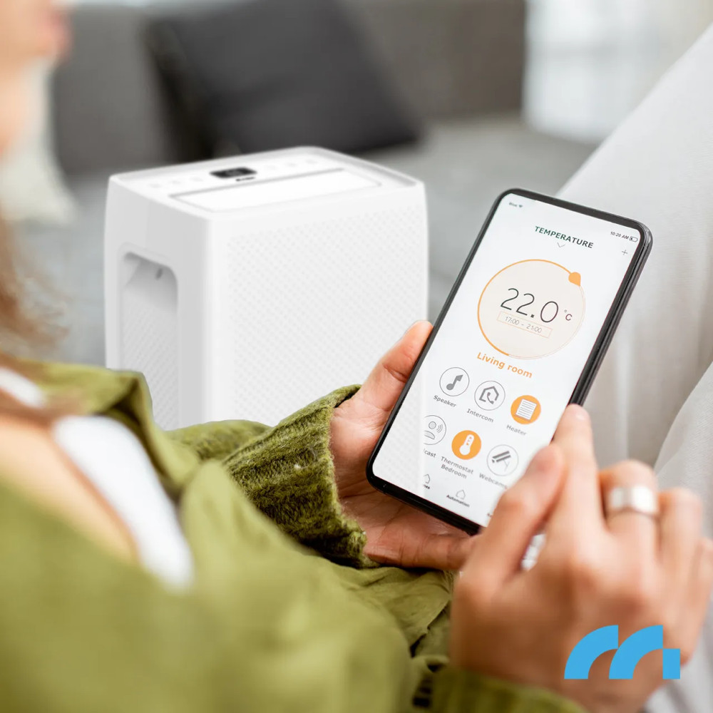 Dezumidificator si Purificator de Aer Wireless 2-in-1, Randament 20L/zi, Putere 330W, Anti-Mucegai, Control din Telefon