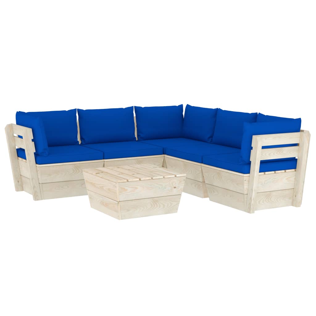 Set mobilier grădină din paleți cu perne, 6 piese, lemn molid GartenMobel Dekor