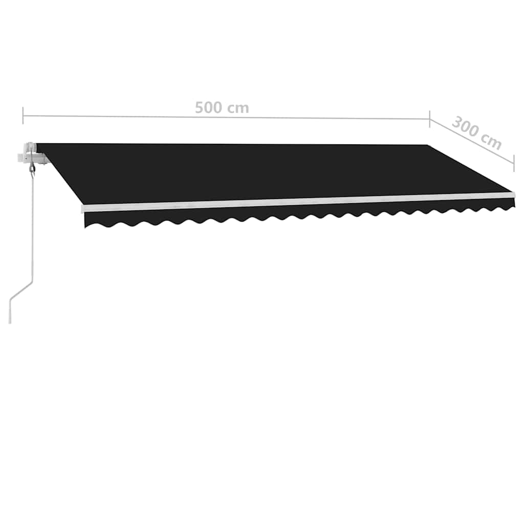 Copertină autonomă retractabilă automat, antracit, 500x300 cm GartenMobel Dekor