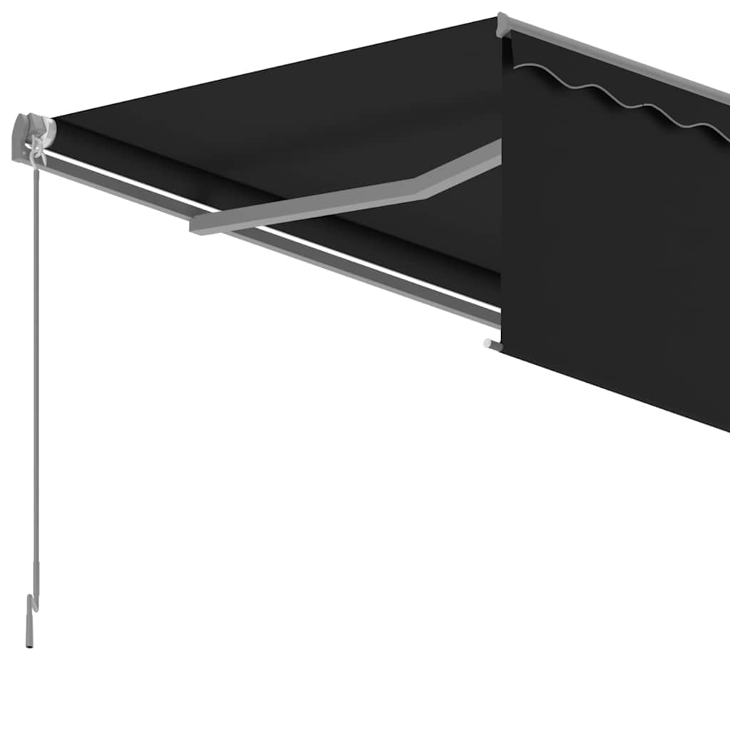 Copertină retractabilă manual cu stor, antracit, 5x3 m GartenMobel Dekor