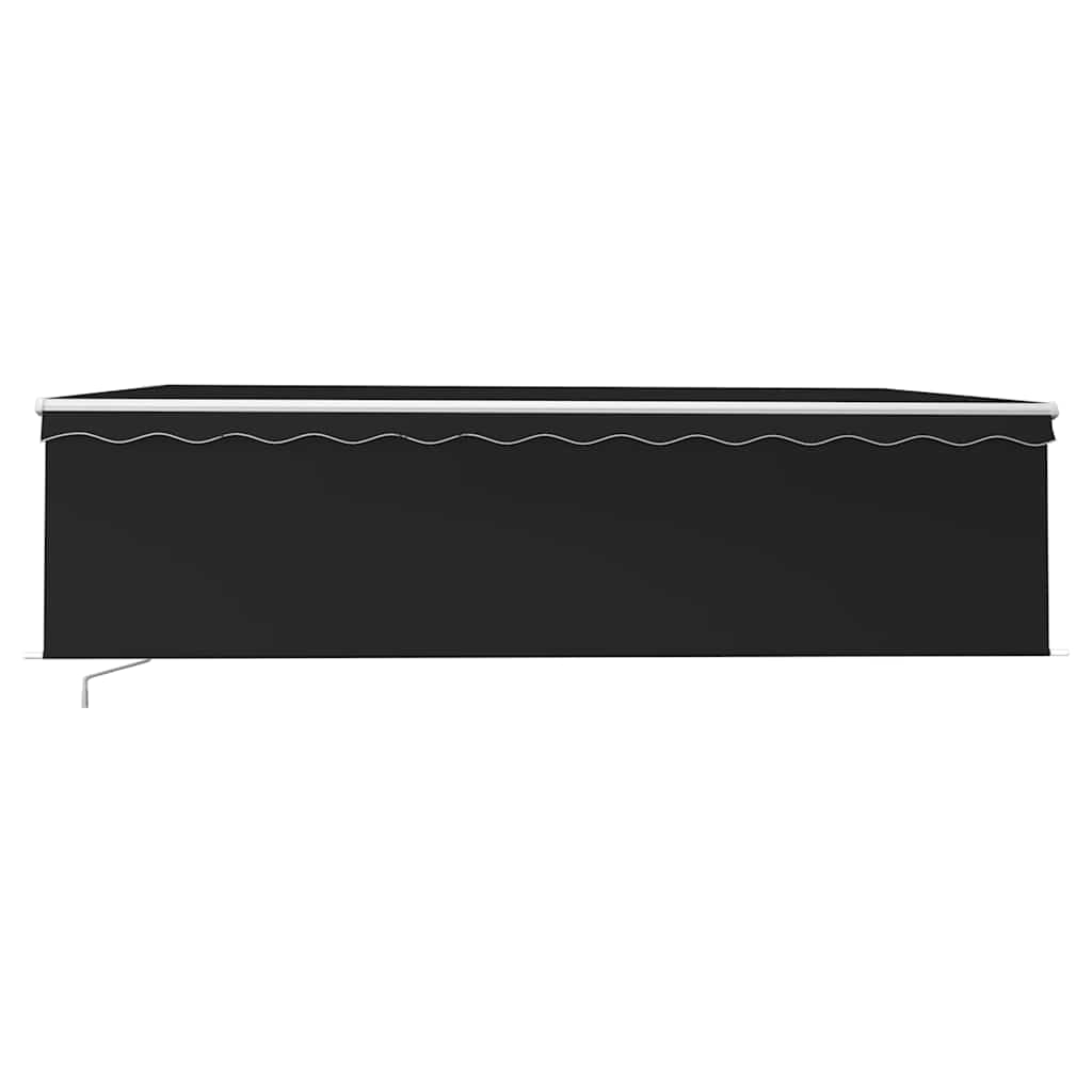 Copertină retractabilă manual cu stor&LED, antracit, 5x3 m GartenMobel Dekor