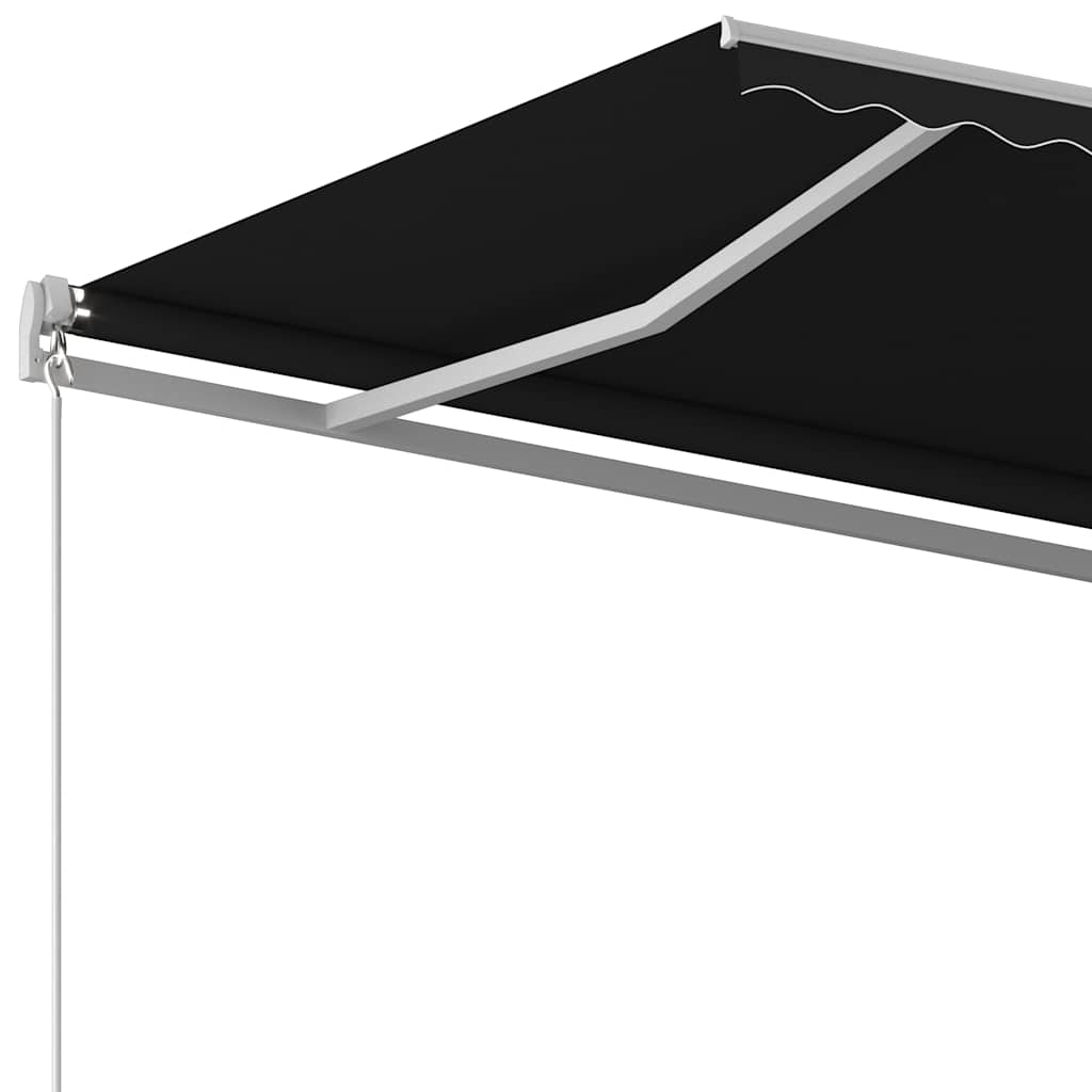 Copertină retractabilă automat, cu stâlpi, antracit, 5x3 m GartenMobel Dekor