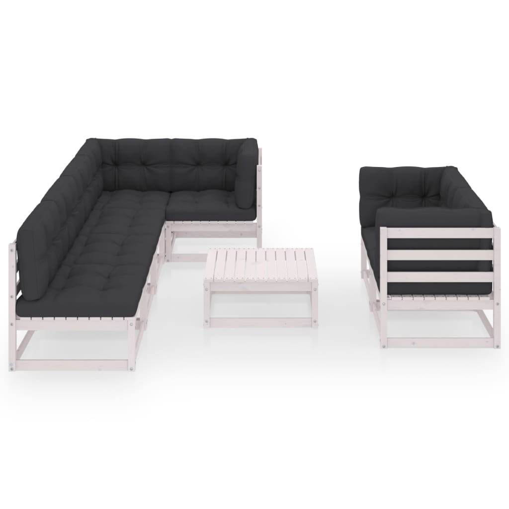 Set mobilier de grădină cu perne, 8 piese, lemn masiv de pin GartenMobel Dekor