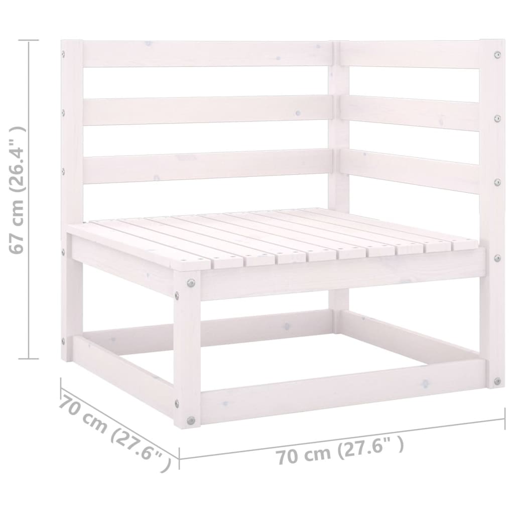 Set mobilier grădină cu perne, 8 piese, alb, lemn masiv de pin GartenMobel Dekor