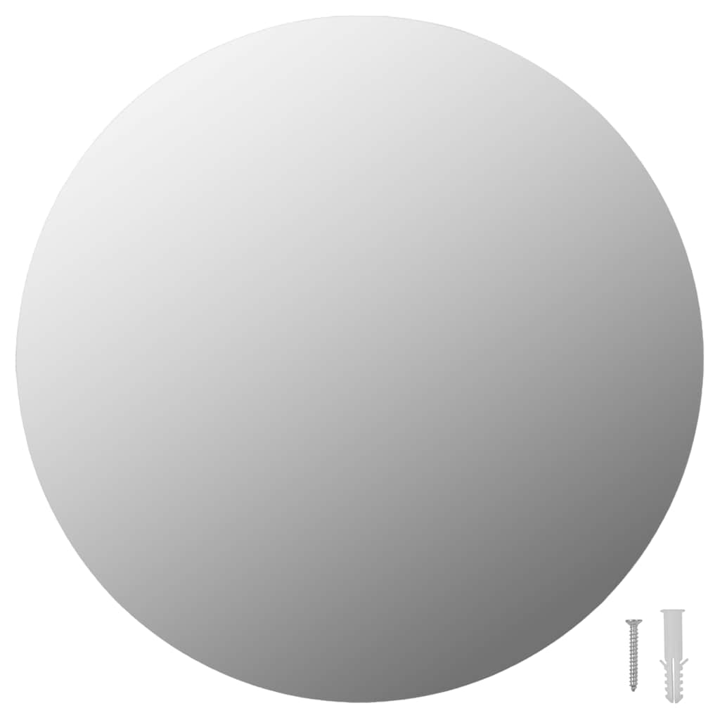 Oglindă de perete cu lumini LED, fără ramă, sticlă, rotundă GartenMobel Dekor