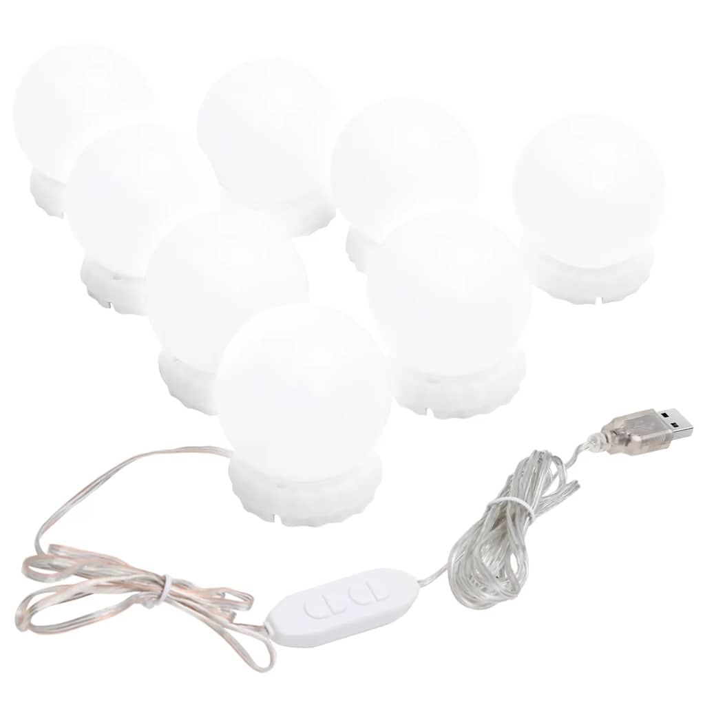 Oglindă de perete cu lumini LED, sticlă, pătrată GartenMobel Dekor
