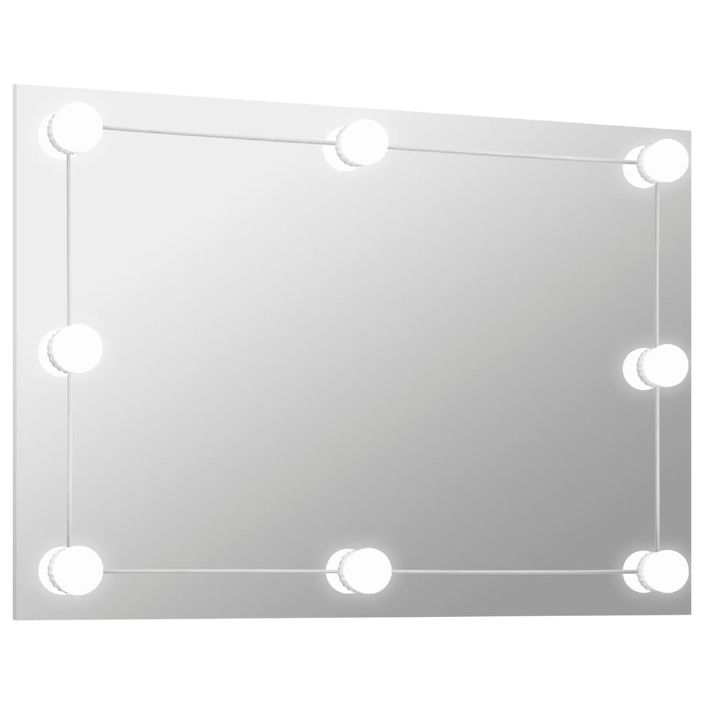 Oglindă de perete lumini LED fără ramă sticlă dreptunghiulară GartenMobel Dekor
