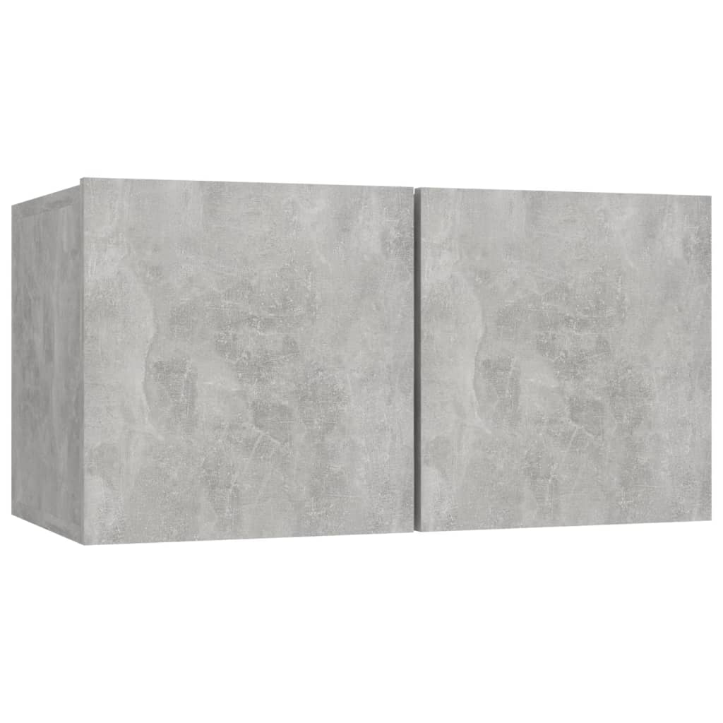Set dulapuri TV, 4 piese, gri beton, lemn prelucrat GartenMobel Dekor