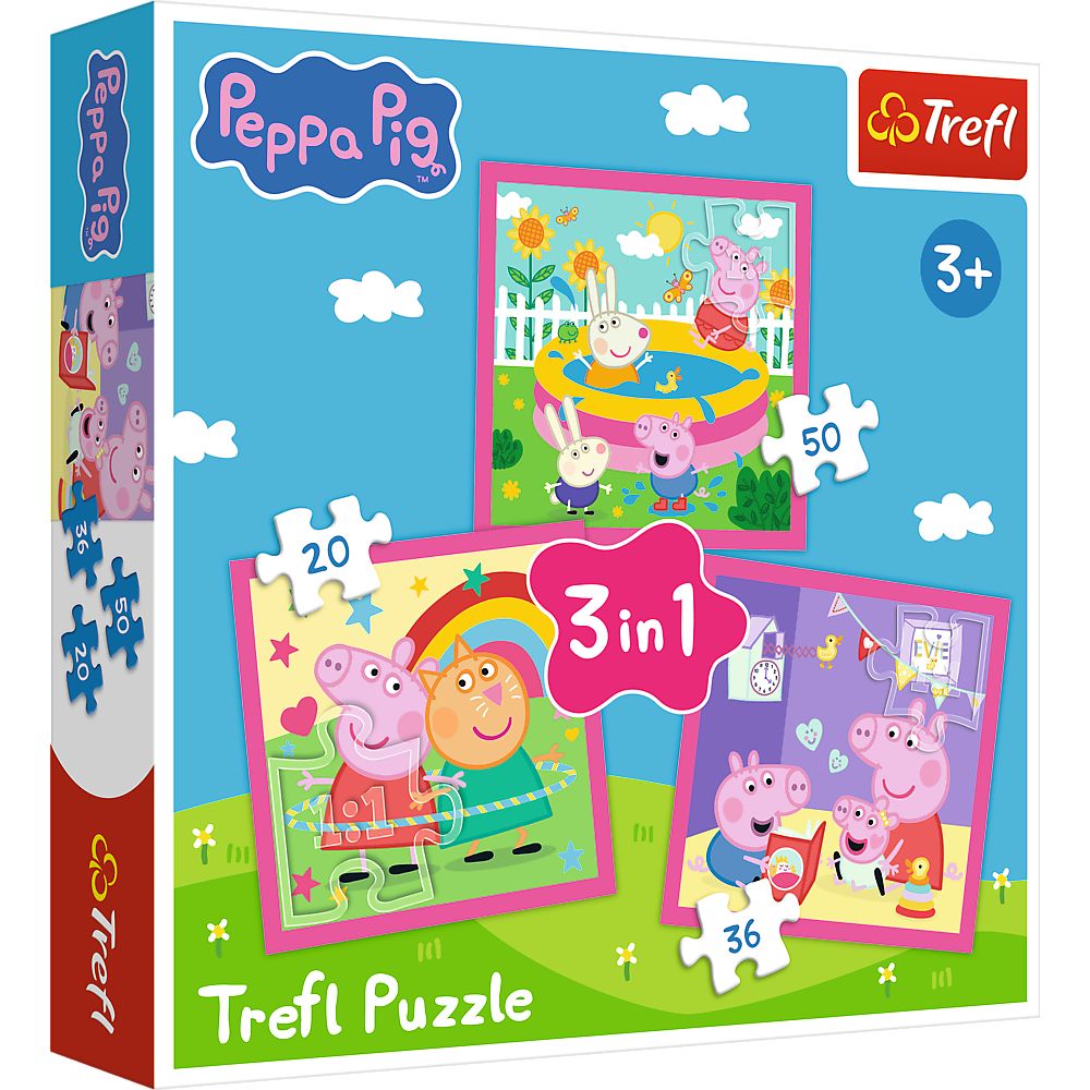 PUZZLE TREFL 3IN1 PEPPA PIG SI PRIETENII SuperHeroes ToysZone