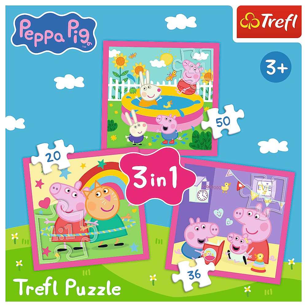 PUZZLE TREFL 3IN1 PEPPA PIG SI PRIETENII SuperHeroes ToysZone