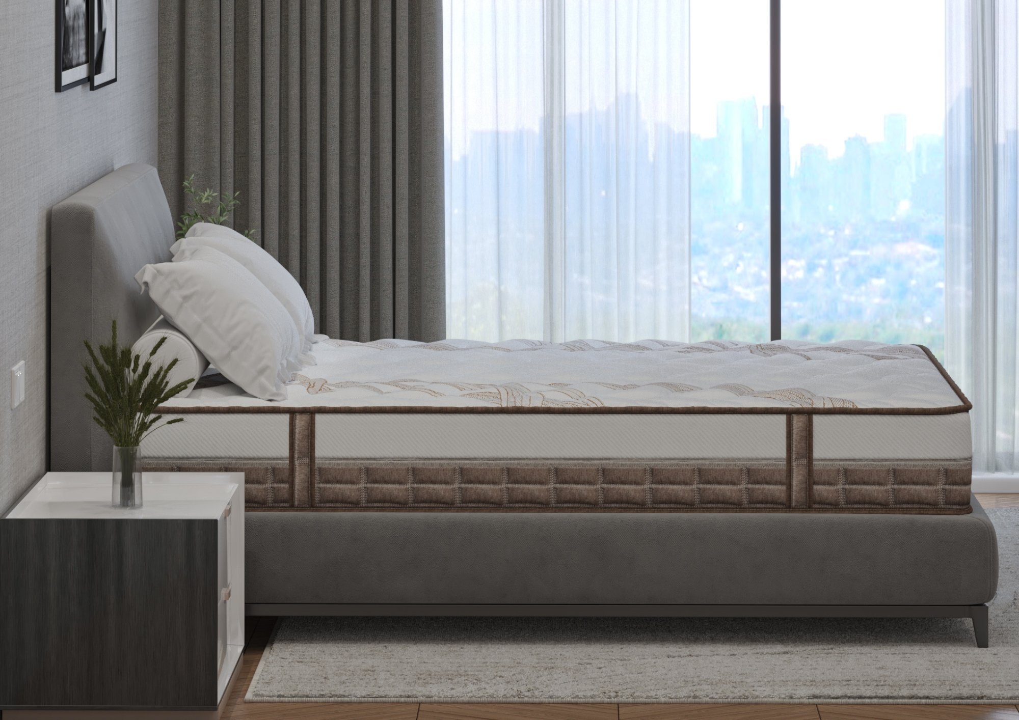 Saltea cu arcuri Caramel Dream Pocket Multilayer, 160x200, inaltime 20 cm, fermitate medie Relax KipRoom