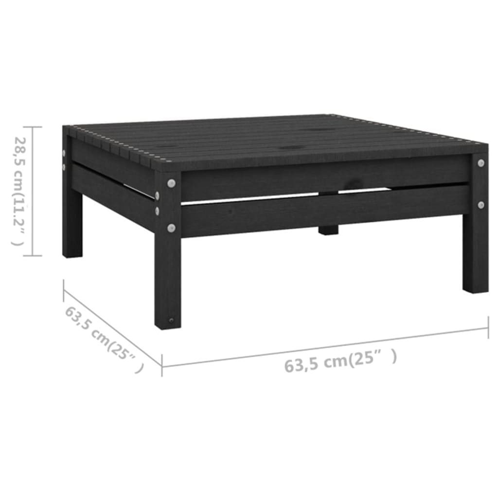 Set mobilier de grădină, 5 piese, negru, lemn masiv de pin GartenMobel Dekor