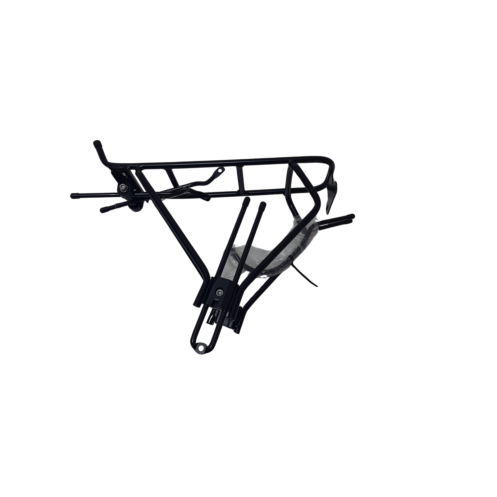 Portbagaj bicicleta spate HGYJ L4, 28 inch, aluminiu, negru, cu suport lumina spate 80 mm, clema si suport curea, prindere pe cadru 210 mm Ultimate FactoryBikes