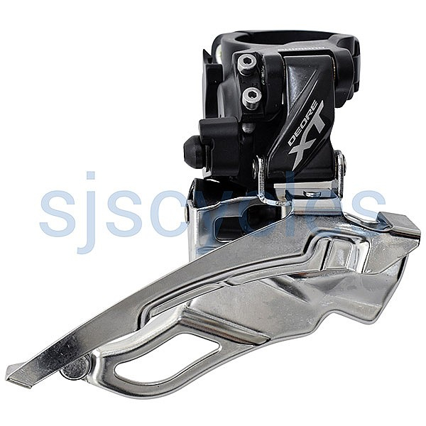 Schimbator fata 3x10 viteze Shimano Deore XT KFDT8000HM3, prindere inalta, Dual Pull, colier 31,8 mm, argintiu Ultimate FactoryBikes