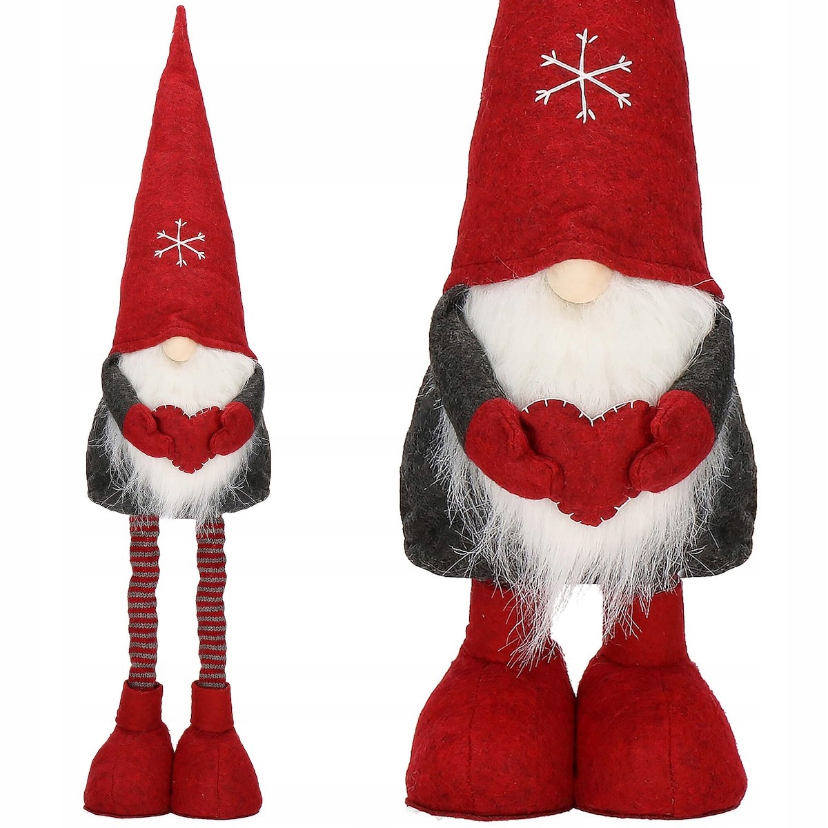 Figurina Craciun, Gnom, picioare telescopice, inaltime extensibila 50-70cm Household NewTrend