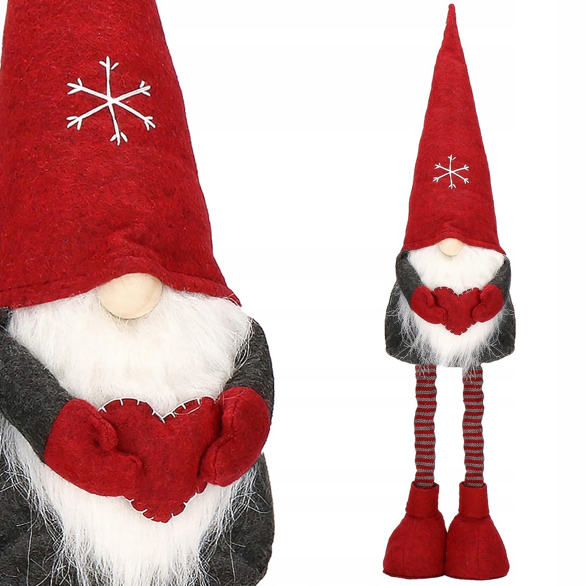 Figurina Craciun, Gnom, picioare telescopice, inaltime extensibila 50-70cm Household NewTrend