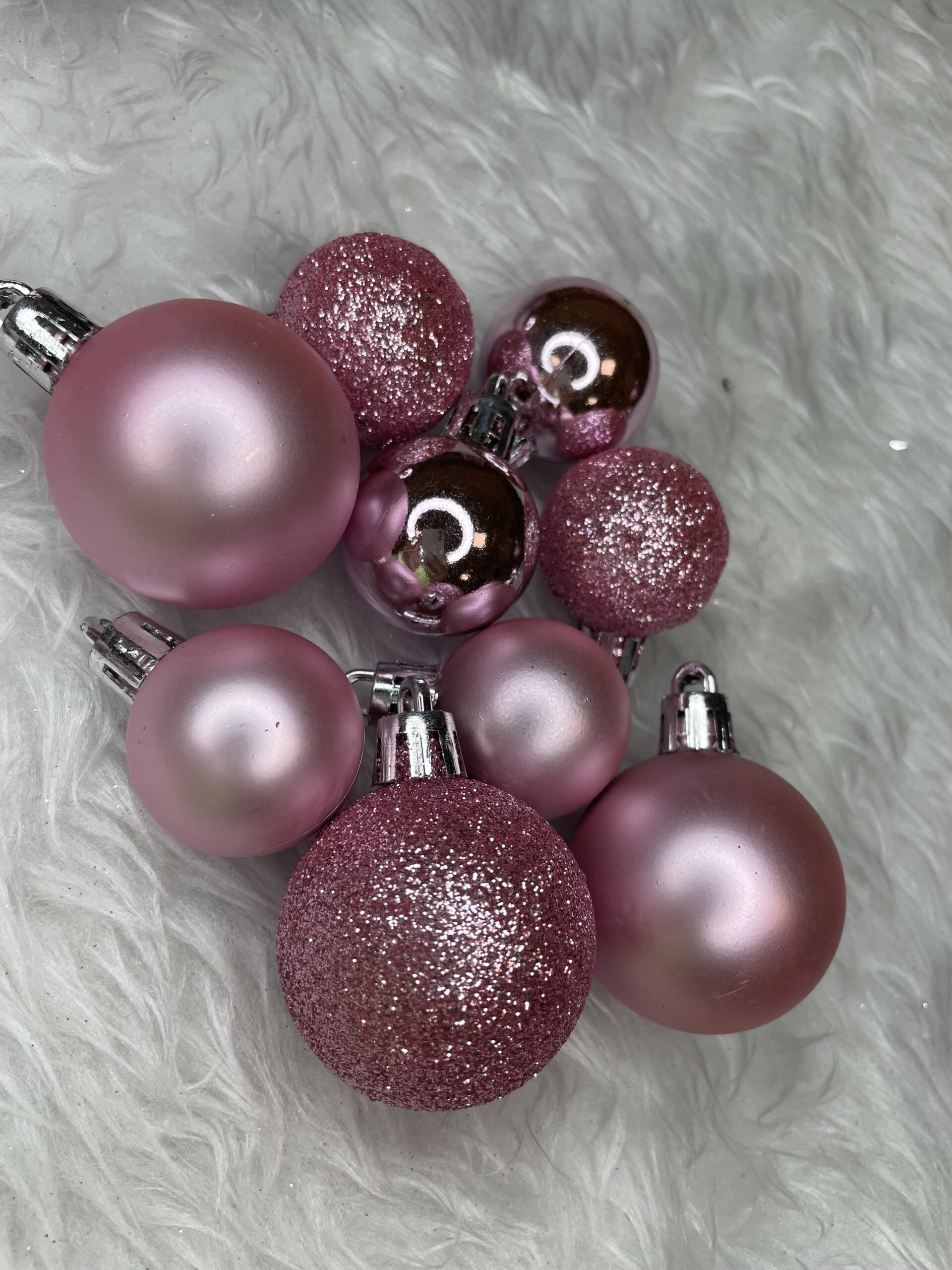 Set globuri de Craciun, 100 bucati, 3-6cm, roz Household NewTrend