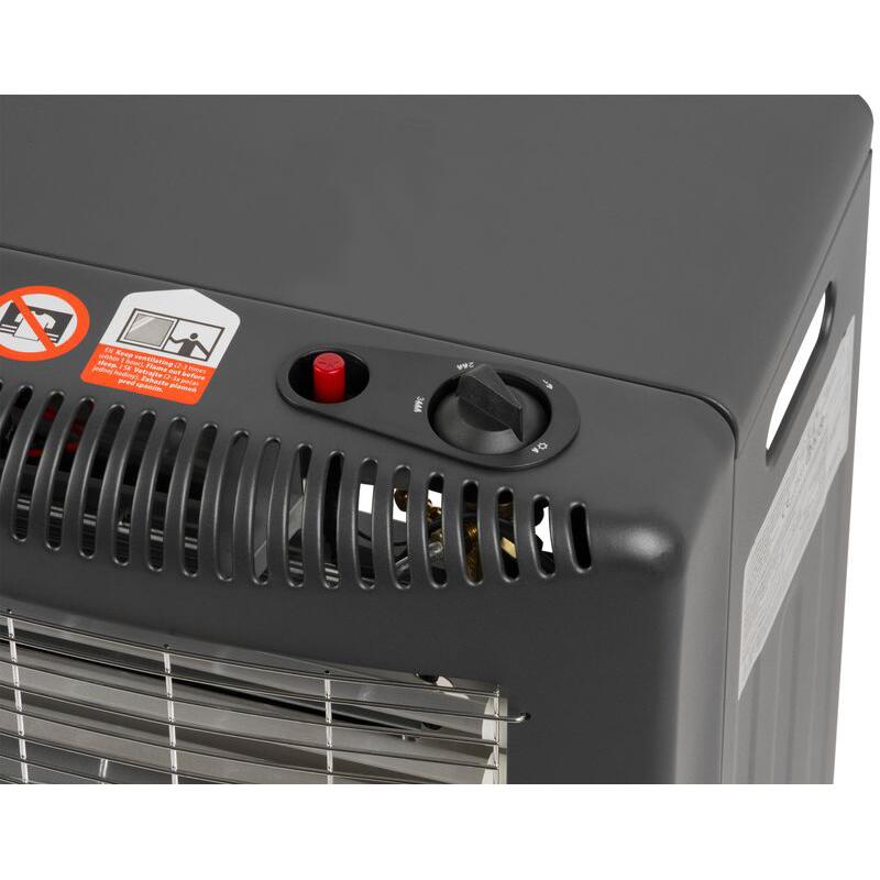 Incalzitor pe gaz, 2 in 1, ventilator electric, aprindere piezoelectrica, cu roti, furtun, regulator, 1.5-4.2 kW, 110-305 g/h, Strend Pro GartenVIP DiyLine