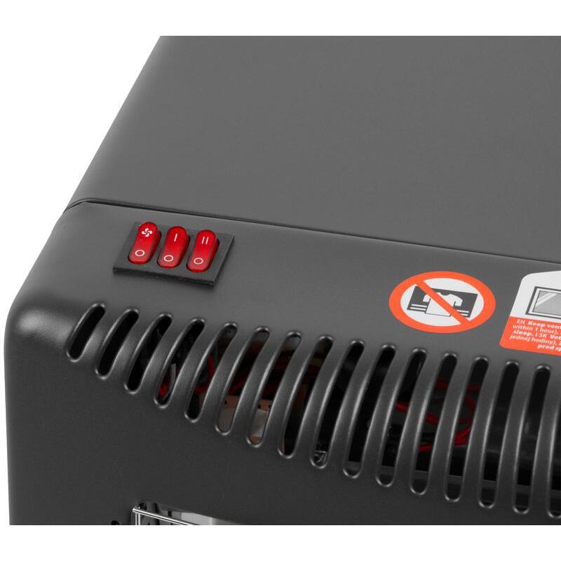 Incalzitor pe gaz, 2 in 1, ventilator electric, aprindere piezoelectrica, cu roti, furtun, regulator, 1.5-4.2 kW, 110-305 g/h, Strend Pro GartenVIP DiyLine