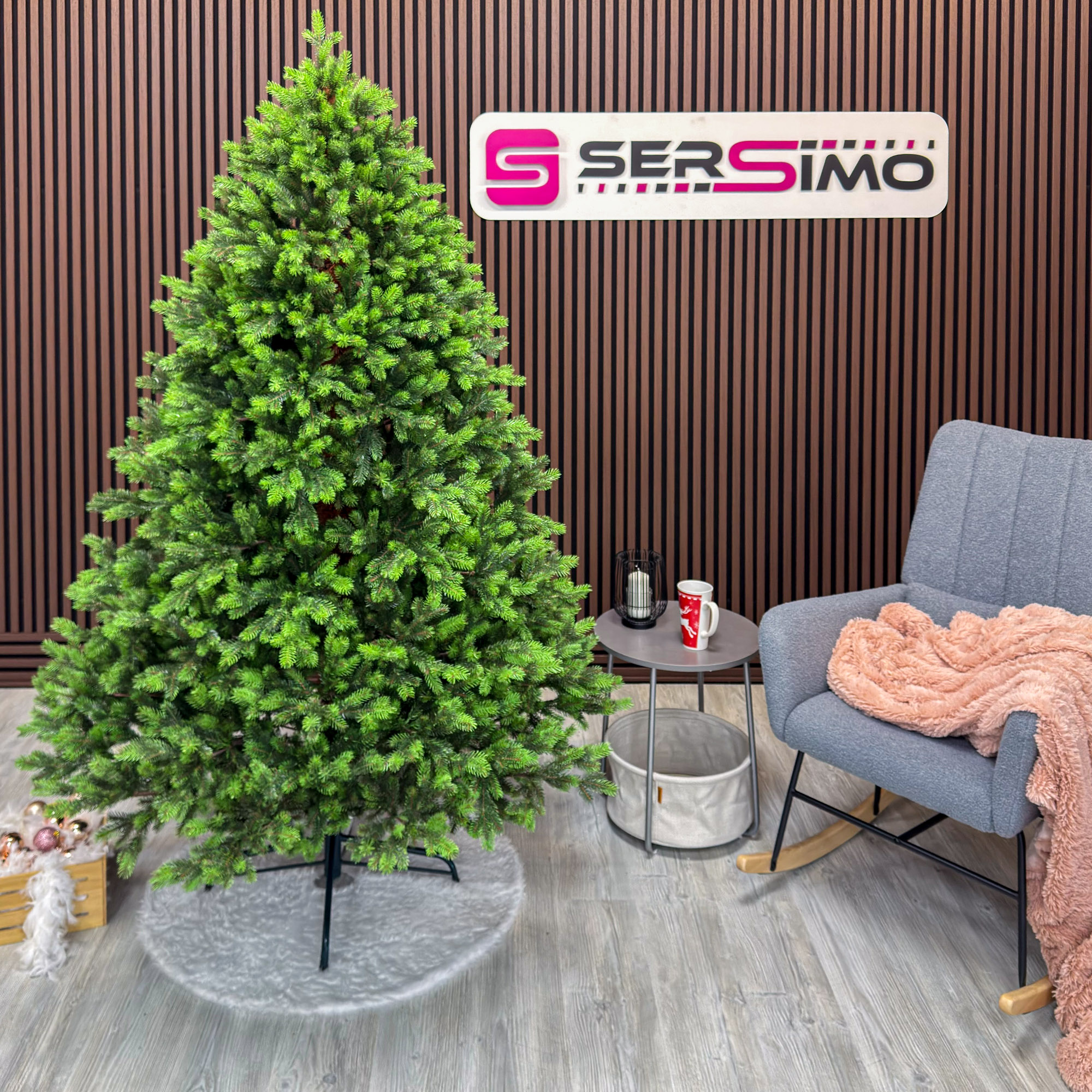 Brad artificial Sersimo, Hollandia, verde cu varfuri verzi, integral 3D, 210 cm Household NewTrend