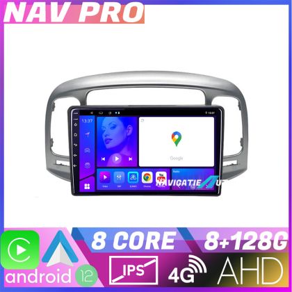 Navigatie Hyundai Accent 2006 2012 KIT ACCENT EDOTEC-LITE Android Ecran 720P Octa Core 8 128 Carplay CarStore Technology