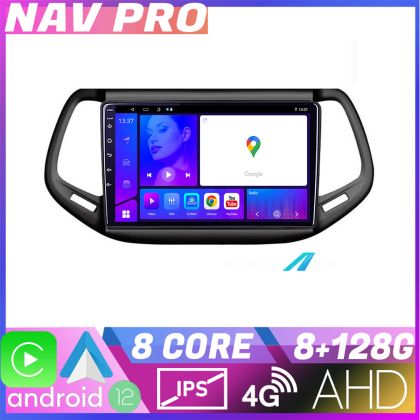Navigatie Jeep Compass 2017 KIT 739 EDOTEC-LITE Android Ecran 720P Octa Core 8 128 Carplay CarStore Technology