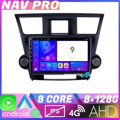 Navigatie Toyota Highlander 2007 2013 EDOTEC-LITE Android Ecran 720P Octa Core 8 128 Carplay CarStore Technology