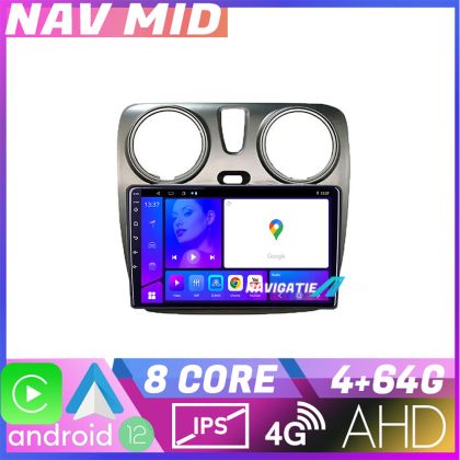 Navigatie Dacia Dokker EDOTEC-LITE Android Ecran 720P Octa Core 4 64 Carplay CarStore Technology