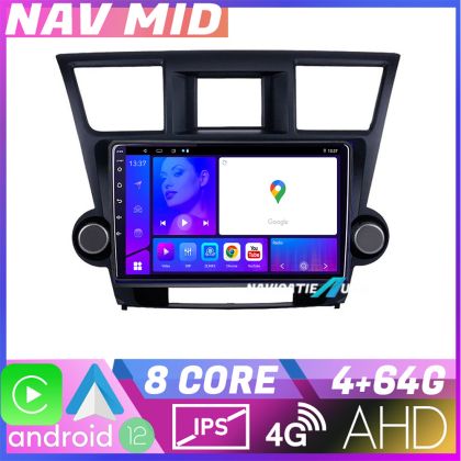 Navigatie Toyota Highlander 2007 2013 EDOTEC-LITE Android Ecran 720P Octa Core 4 64 Carplay CarStore Technology