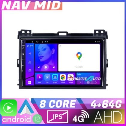 Navigatie Toyota Prado 2007 KIT 456 EDOTEC-LITE Android Ecran 720P Octa Core 4 64 Carplay v1 CarStore Technology