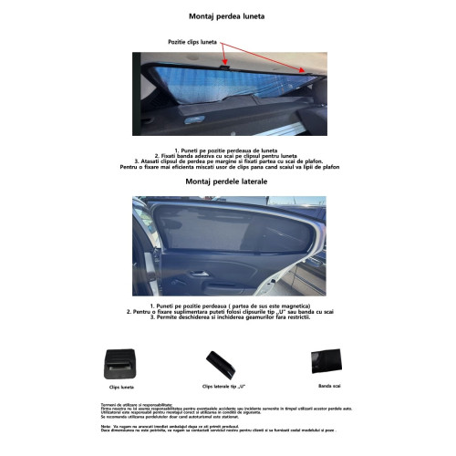 Perdele auto magnetice premium compatibile Dacia Logan I 2004-2013 Sedan Cod: PD5012 Automotive TrustedCars