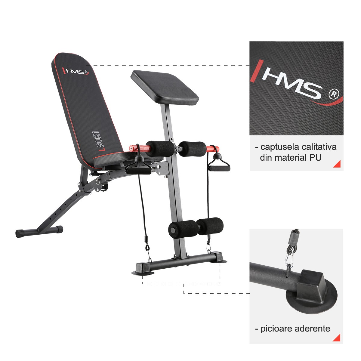 Banca exercitii reglabila HMS L8021 FitLine Training