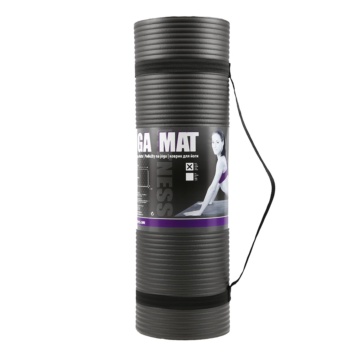 Saltea yoga HMS YM04, Negru FitLine Training