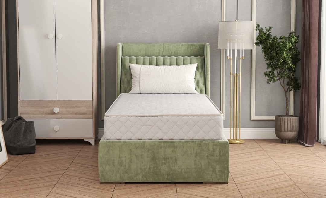 Saltea cu arcuri Somnia® 90x200, inaltime 20 cm, ortopedica, husa matlasata, duritate medie Relax KipRoom